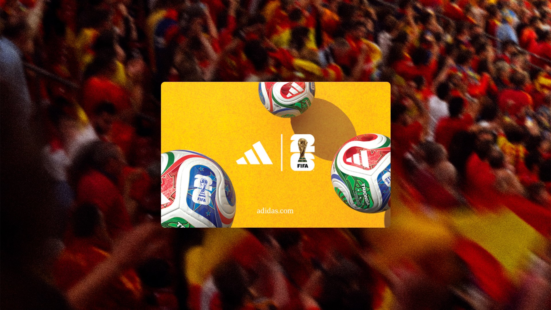The finished gift card, gold with three Trionda match balls